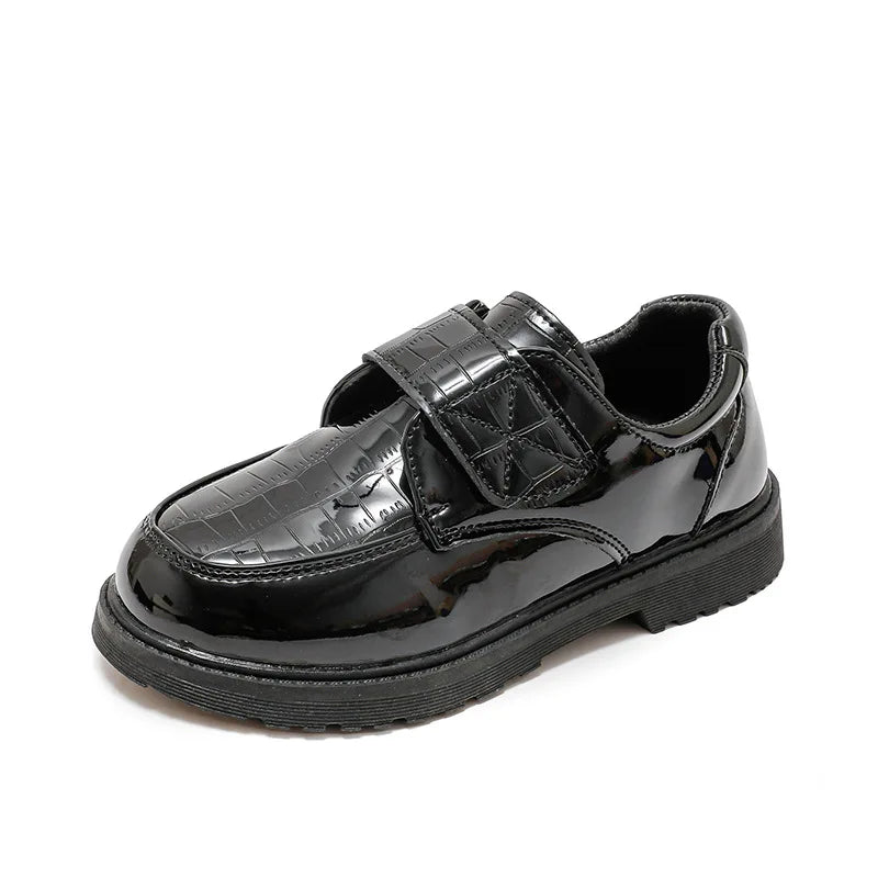 Boys Leather Shoes Spring Autumn Fashion Kids Soft Sole Shoes School Student Performance Flats Big Children's Shoes Black Formal