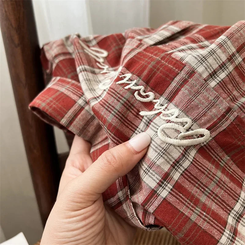 Children Shirts 2024 Autumn New Style Boys and Girls Embroidered Plaid Shirts Baby Versatile Shirts Fashion Jacket