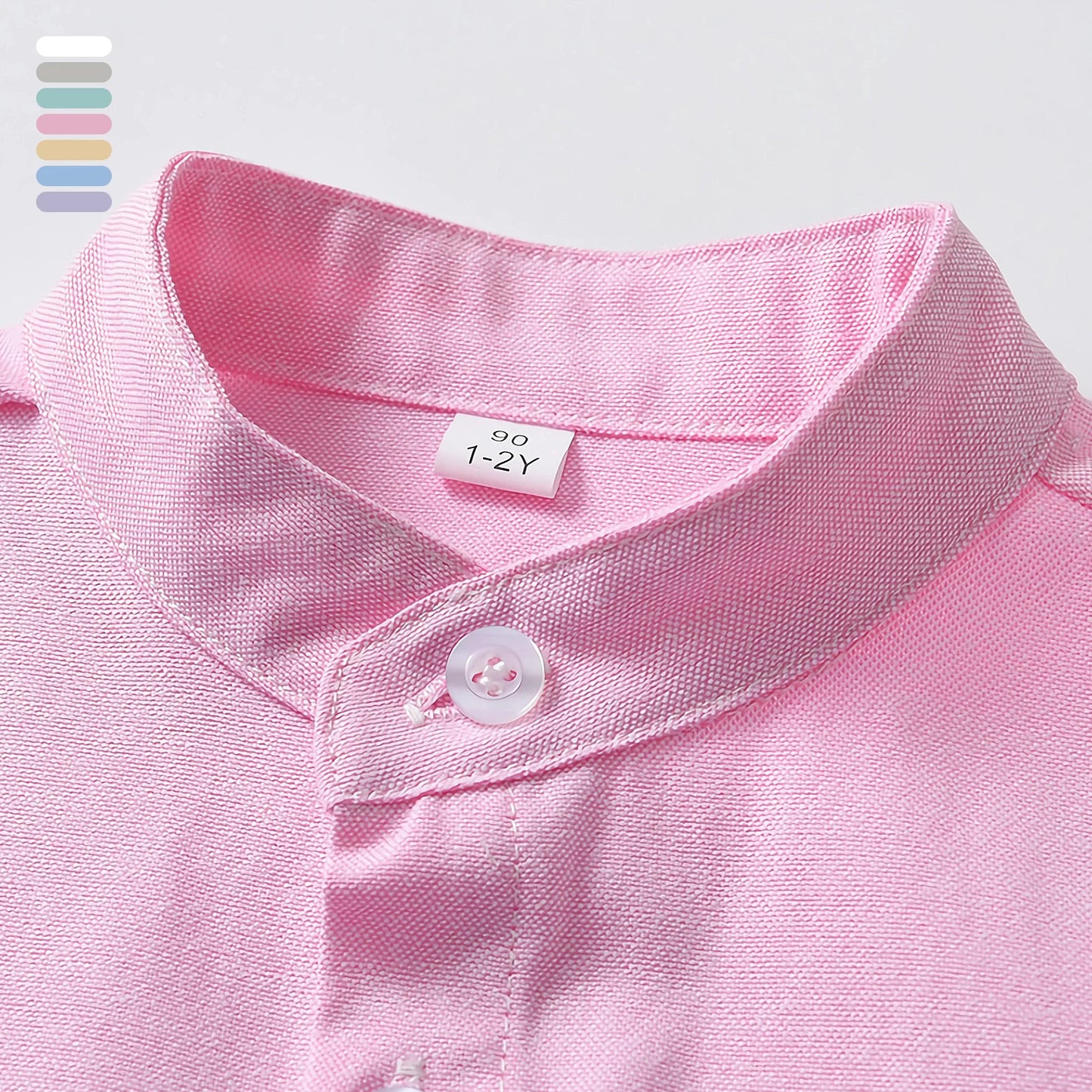 Girls' School Uniform,Long/Short Sleeve Blouse,Single Breasted High Collar Boys Shirts,Formal Kids Button-Down Gentleman Tops