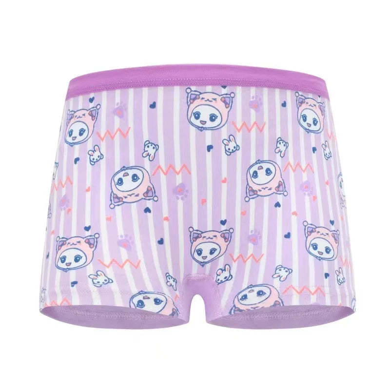 4Pcs/Lot Soft Cotton Children Underwear Cute Cartoon Girls Boxer Briefs Breathable Double-layer Crotch Age 2-9 Panties For Girls