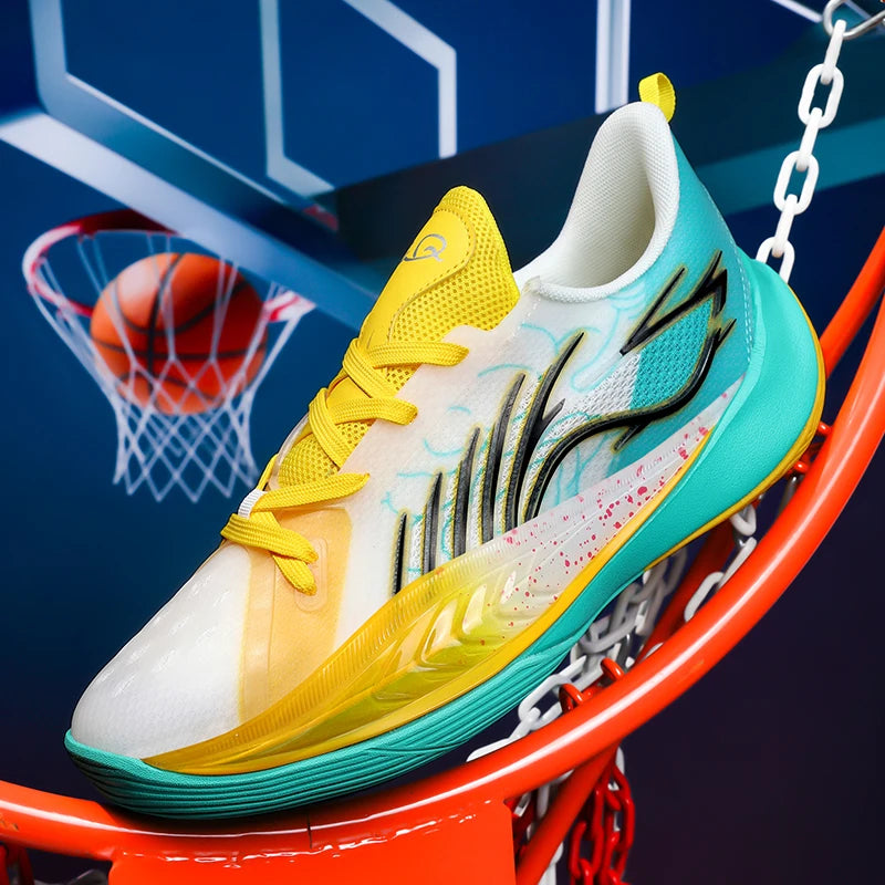 High Top Basketball Shoes For Teen Boys Anti Slip Breathable Cushioned Sneakers Men Student Training Outdoor Sports Footwear