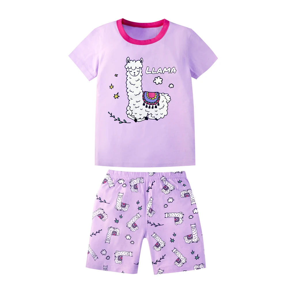Girls Cool Panda Home Clothes Kids Cartoon Priting Pajamas Children Monster Dinosaur Sleepwear Unicorn Pijama For 2-12 Years