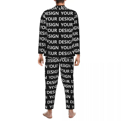 Pajamas Mens Add Design Room Sleepwear Custom DIY Made Your Image Two Piece Loose Pajama Sets Long Sleeves Oversized Home Suit