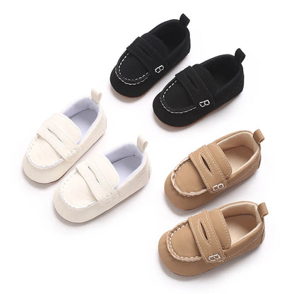 First Walking Shoes for Baby Boys Delightful Solid Color Slip-On Loafers Ligh Casual Sneakers