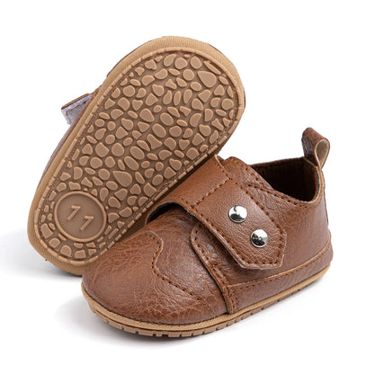 Baby Boys Girls Shoes Fashion T-strap Spring Autumn Retro Leather Casual Walking Shoes Rubber Soft Anti-slip Sole First Walkers