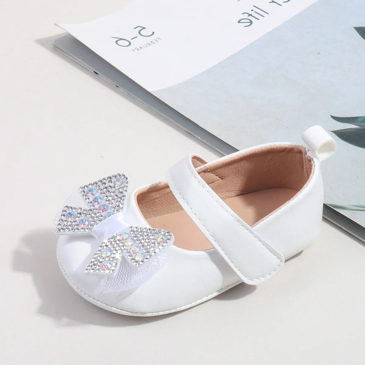Baby Girls Shoes PU Toddler Princess Dress Shoes For Girls With Bowknot Flat Non-Slip Rubber Soles Spring Summse Infant Shoes