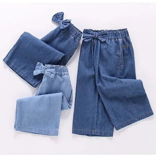 2025 Summer girls Pant Children Wide Leg Pants Casual Thin Trousers New Fashion Clothes For Teenager Girls 2 4 6 8 Years