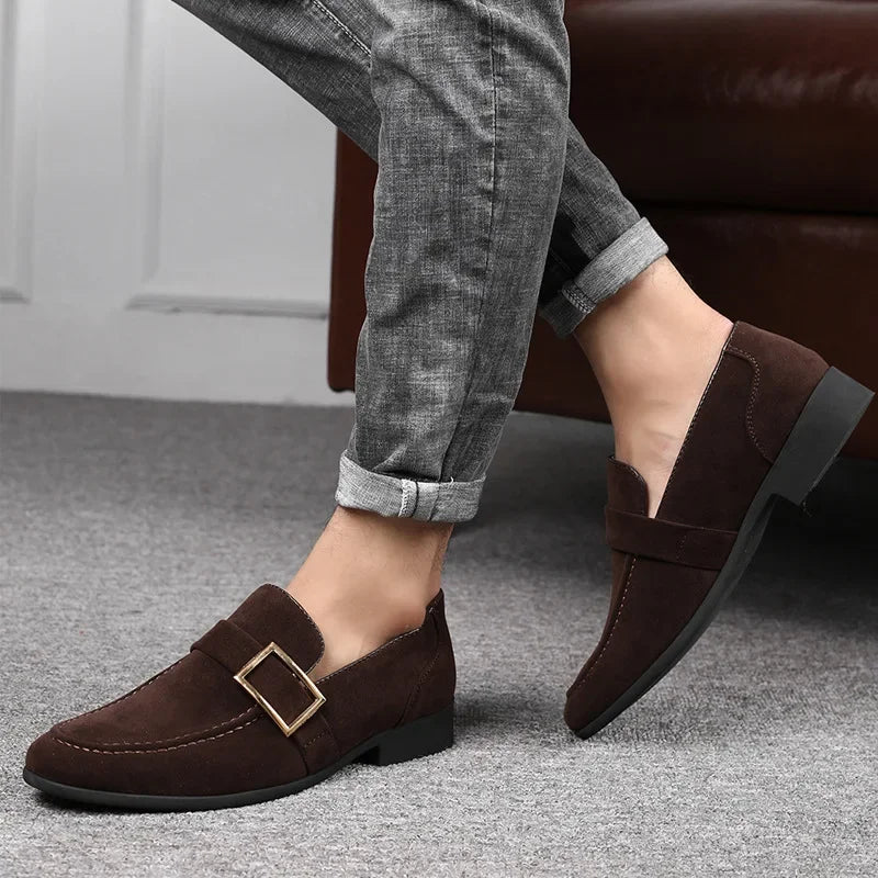 Casual Leather Shoes for Men Luxury Suede Men's Dress Shoes Designer Formal Party Wedding Shoes Work Social Business Men Loafers