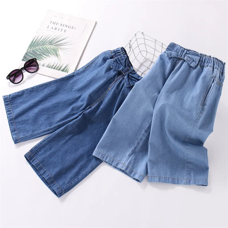 2025 Summer girls Pant Children Wide Leg Pants Casual Thin Trousers New Fashion Clothes For Teenager Girls 2 4 6 8 Years
