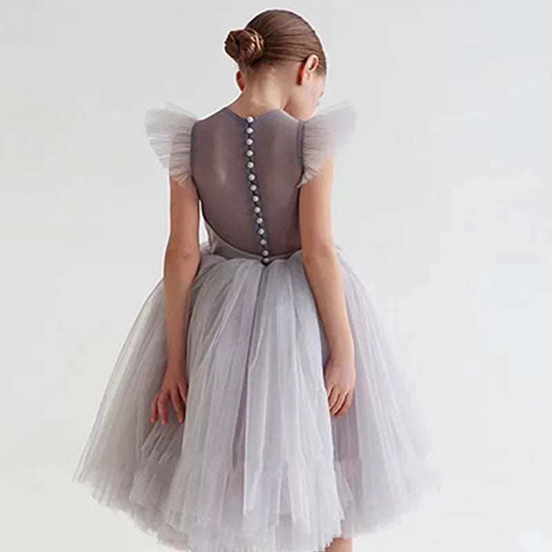 Girls Summer Dress Fashion Bow Birthday Party Princess Dresses Clothing Children Outfits Vestidos LT