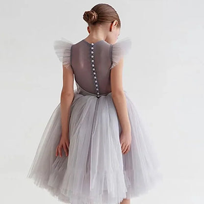 Girls Summer Dress Fashion Bow Birthday Party Princess Dresses Clothing Children Outfits Vestidos LT