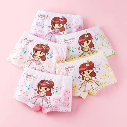Girls Briefs Fine Cotton Underwear Cute Prints Panties Kids Breathable Soft Healthy Underpants Girls Boxer 4pcs/Lot Size 3-10T