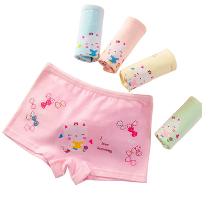 Girls Briefs Fine Cotton Underwear Cute Prints Panties Kids Breathable Soft Healthy Underpants Girls Boxer 4pcs/Lot Size 3-10T