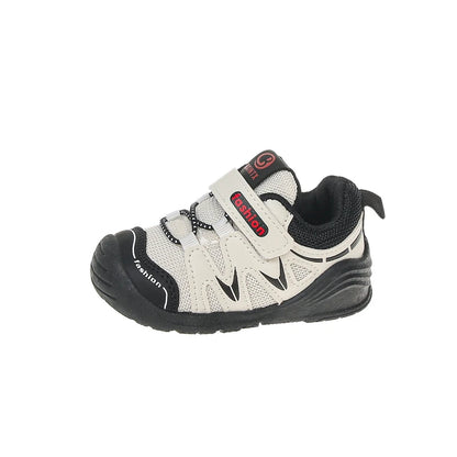 Boys Walking Shoes Toes Capped Mesh Breathable Kids Casual Shoes Soft Bottom 2025 Autumn New Baby Flat Shoes Non-slip Trendy