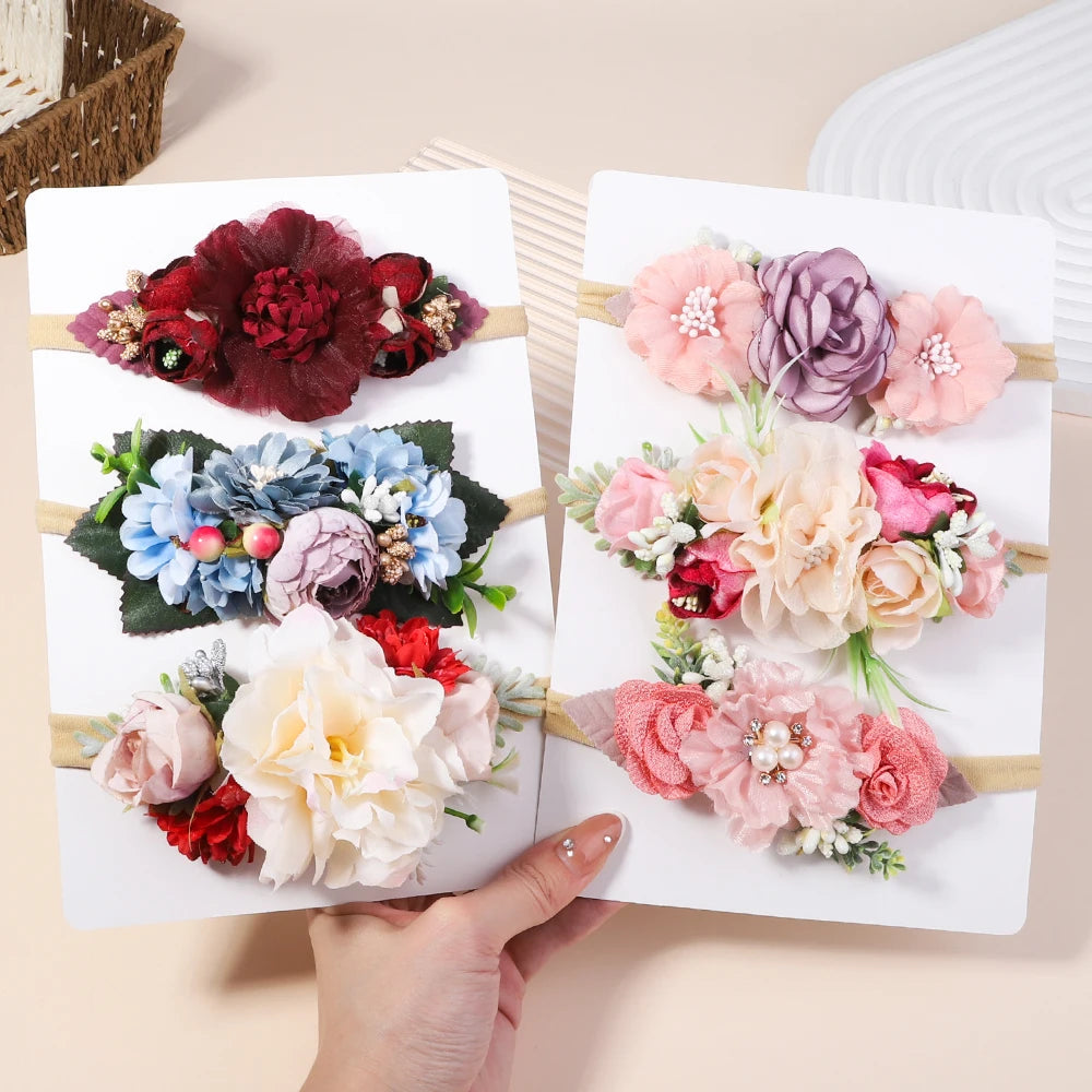 Baby Girl Headband Cute Flower Elastic Hair Band Newborn Head Toddler Headband Headwear Baby Hair Accessories Christmas Gifts