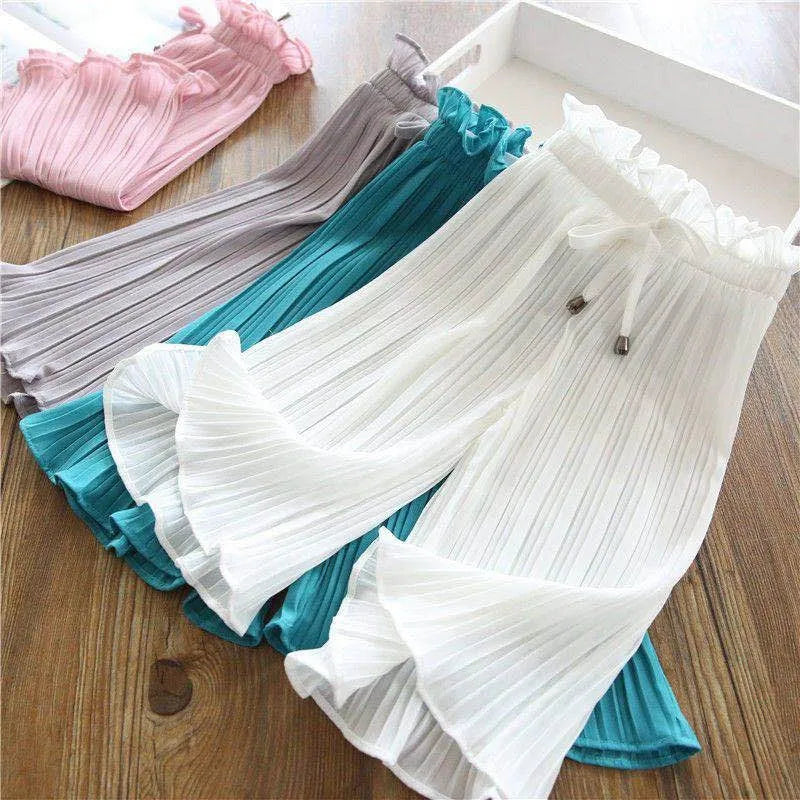 Girls' wide-leg pants new children's clothing girls' nine-point mosquito-proof pants little girls' pants summer casual pants