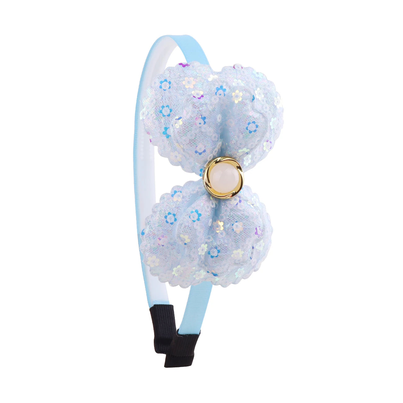 Large Shiny Bow Headbands for Baby Girls, Glitter Headbands with Pearl for Kids, Sparkling Accessories for Toddlers