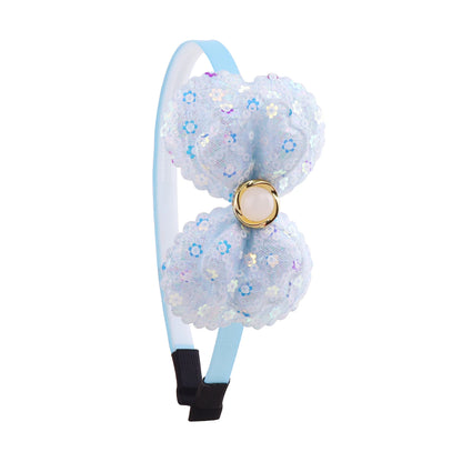 Large Shiny Bow Headbands for Baby Girls, Glitter Headbands with Pearl for Kids, Sparkling Accessories for Toddlers