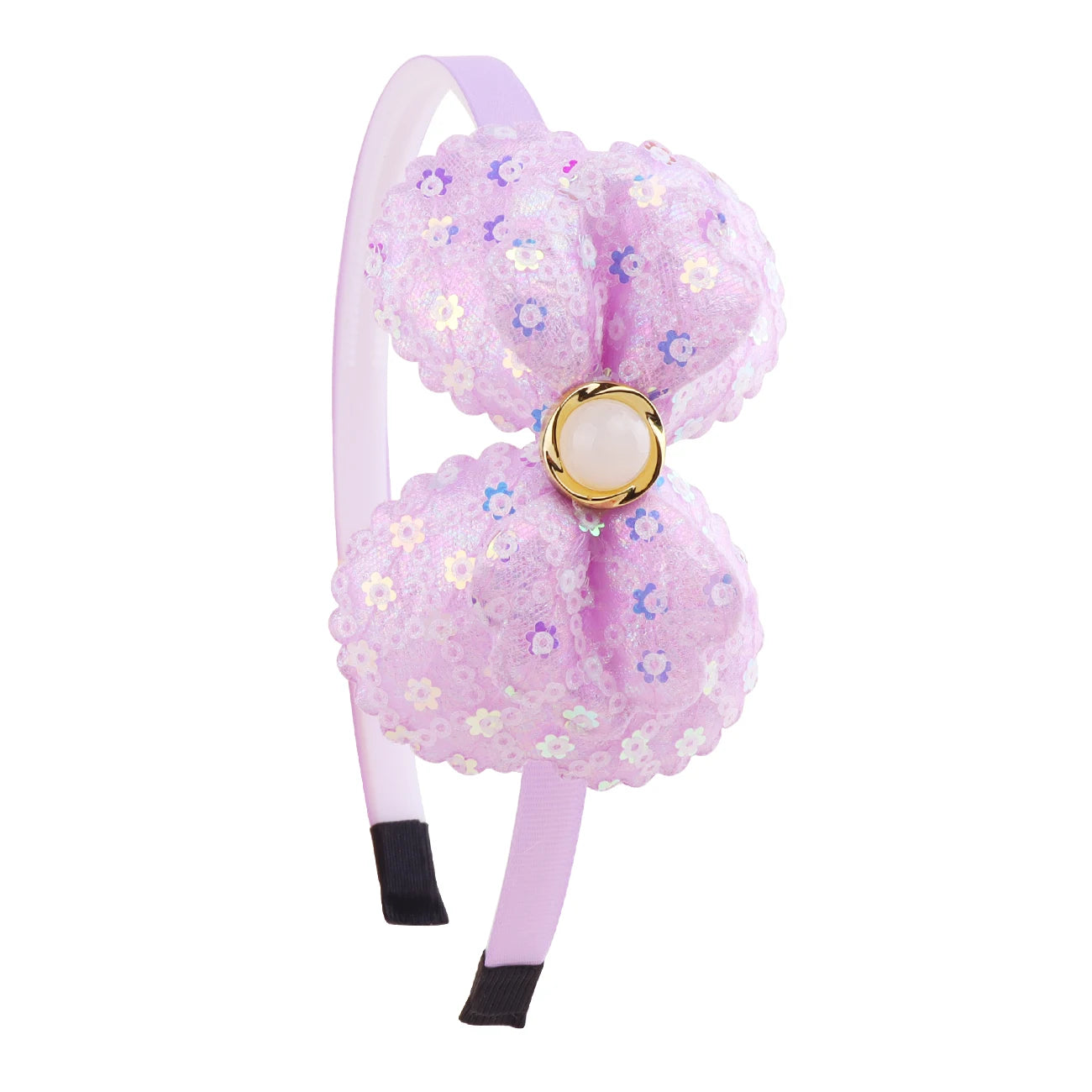 Large Shiny Bow Headbands for Baby Girls, Glitter Headbands with Pearl for Kids, Sparkling Accessories for Toddlers