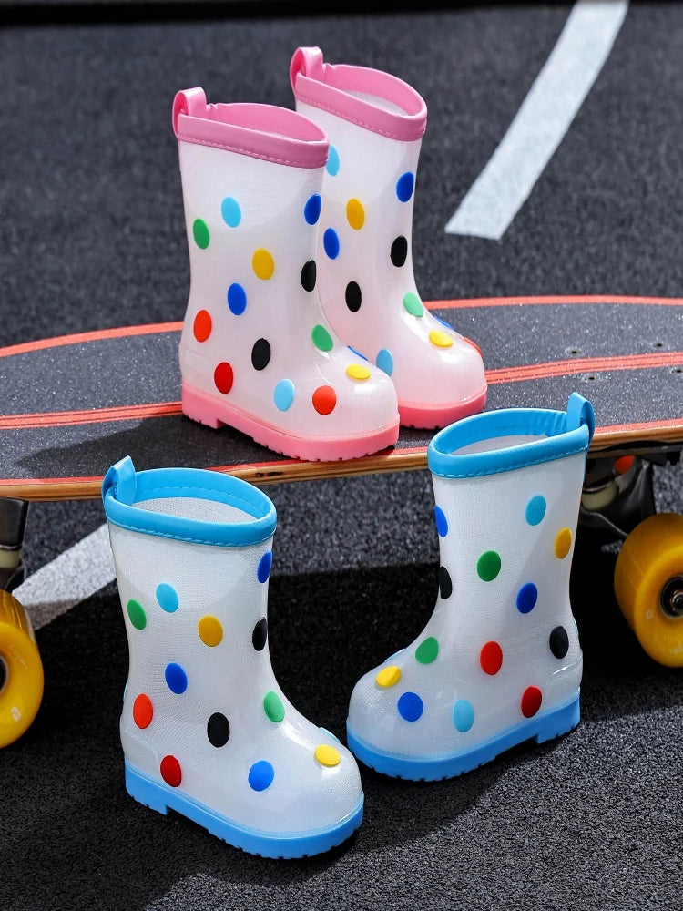 Baby water boots cartoon rain boots for boys and girls, children's rain shoes fashionable mid tube children's water shoes