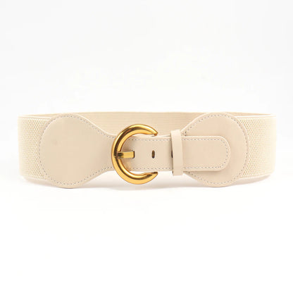 Women Belts PU Leather Corset Belt Female Metal Buckle Belts for Ladies Leisure Dress Jeans Wide Waistband