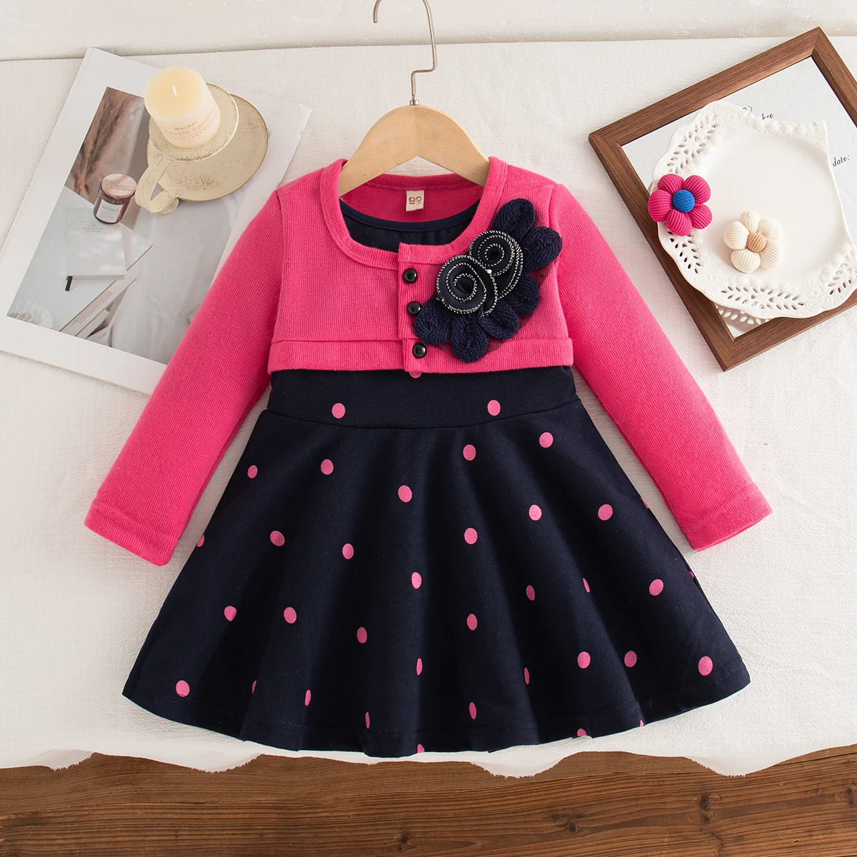 Baby Clothes Girl Spring And Autumn Cartoon Long Sleeve Gentle Baby Dresses Cute Casual Girl Kid's Dress