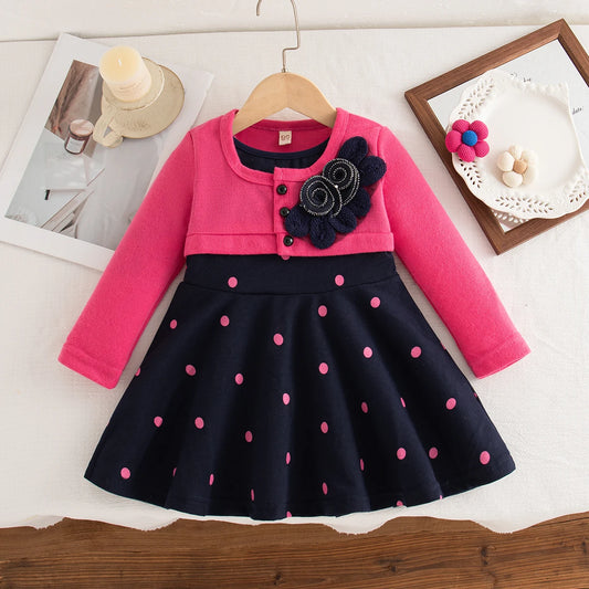Baby Clothes Girl Spring And Autumn Cartoon Long Sleeve Gentle Baby Dresses Cute Casual Girl Kid's Dress