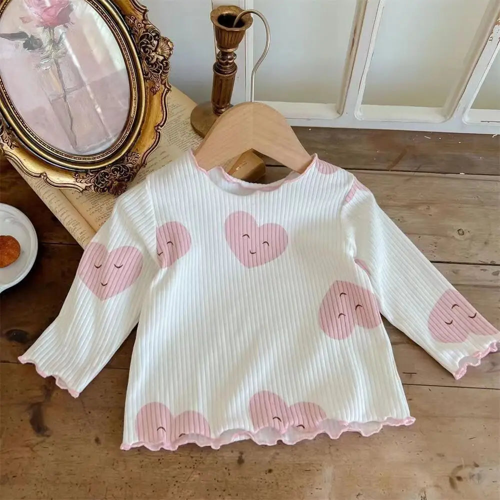 New Girls' Pajamas Homewear Children's Long-Sleeved Ice-Silk Pajamas Two-Piece Wood Earring Set Air-Conditioning Suit Suit