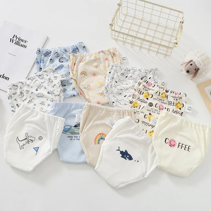 10 Pcs Reusable Baby Training Pants Washable Kids Cloth Diaper Nappies Changing Underwear Infant Toddler Potty Training Panties