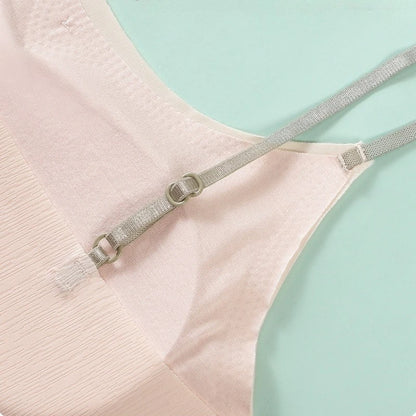4pcs Girls Underwear Top for Girl Ice Silk Seamless Tank Top Fixed Cup Anti-Slip Off Puberty Student Girls Bodices Girls Bras