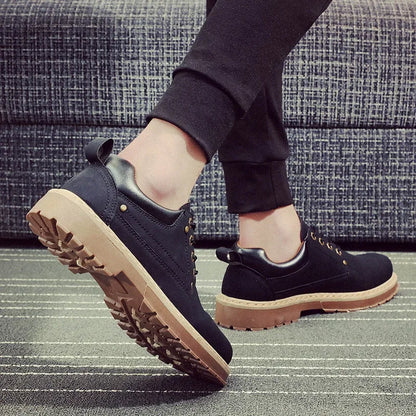 Fashion Men's Leather Shoes England Style Formal Shoes for Man Non Slip Ankle Boots Outdoor Waterproof Casual Tim Work Land Shoe
