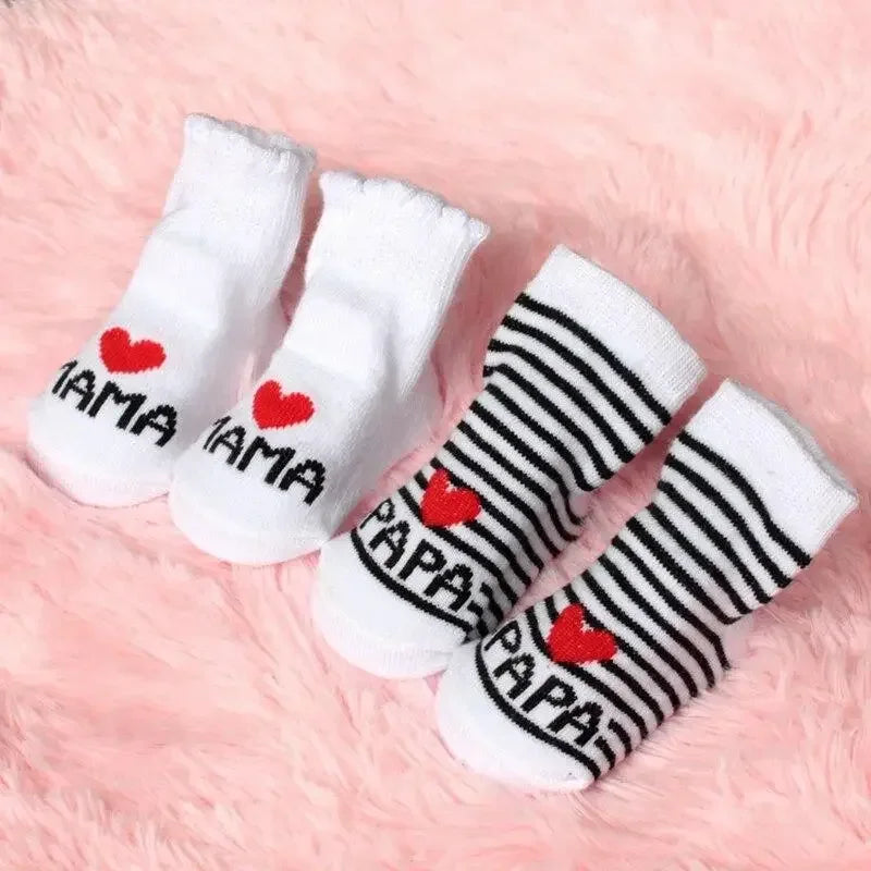 Baby Socks Cotton Infant Boy Girl Slip-resistant Floor Socks Love Mama Papa Letter Socks Anti-slip Sokken Skarpetki Calcetines
