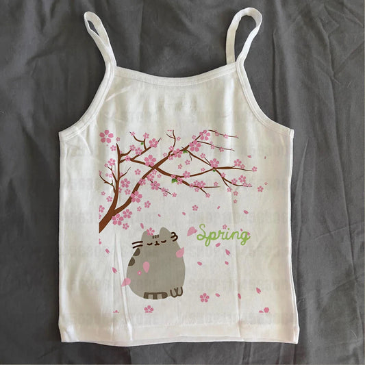 2000s Kawaii Girls Slim Tops Streetwear Gothic Fit Tank Tops Vintage Gothic Graphic Women Summer Baby Tank Aesthetic Retro Vest