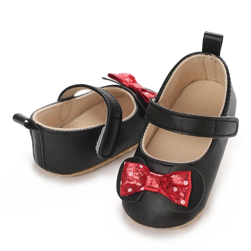 Baby Girl Cute Bow Shoes Spring Autumn Toddlers Prewalkers White Cotton Baptism Shoes Infant Soft Bottom First Walkers 0-18M
