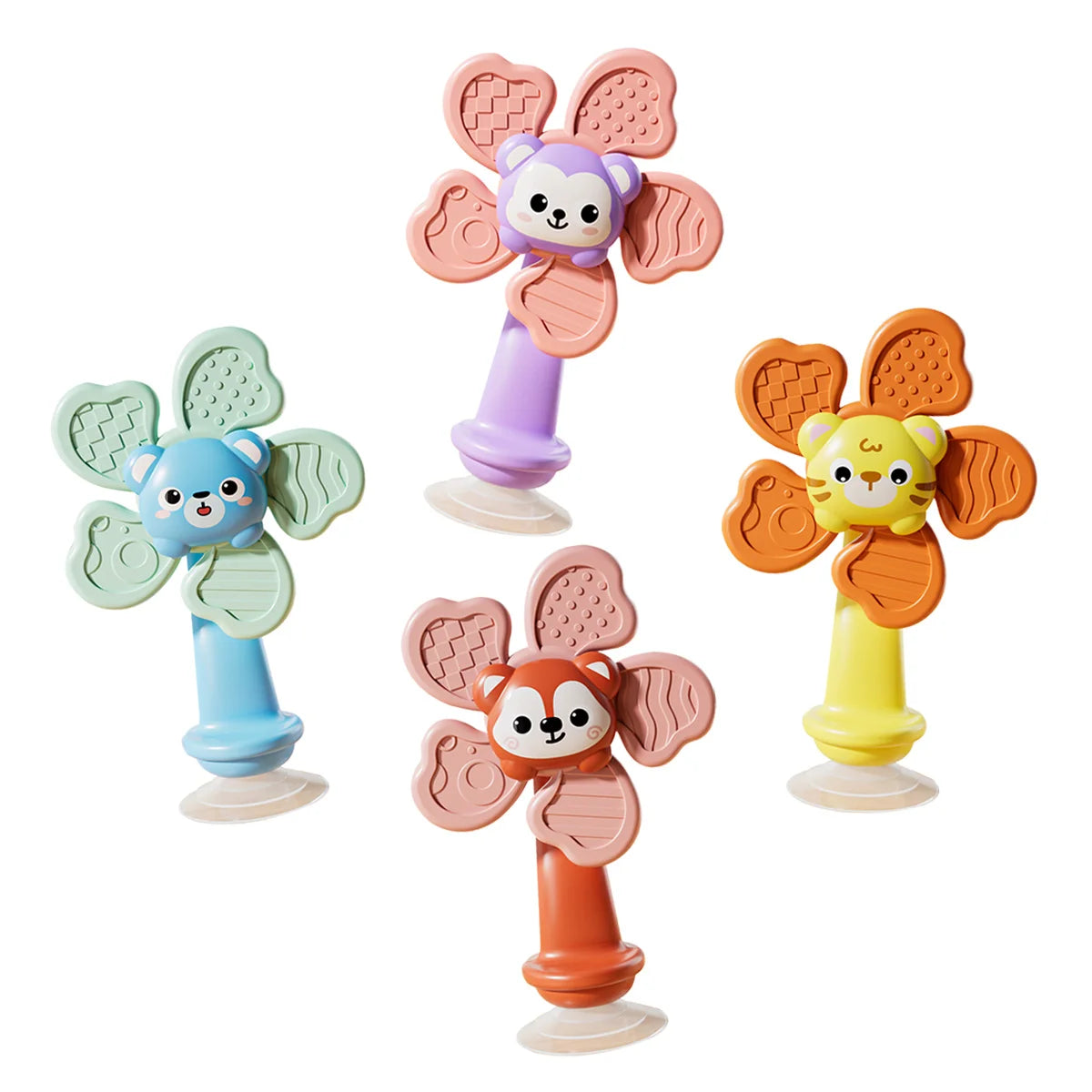Baby Bath Toy Bathing Sucker Spinner Suction Cup Cartoon Rattles Fidget Educational Toy Children Boy Girl Gift Funny Development