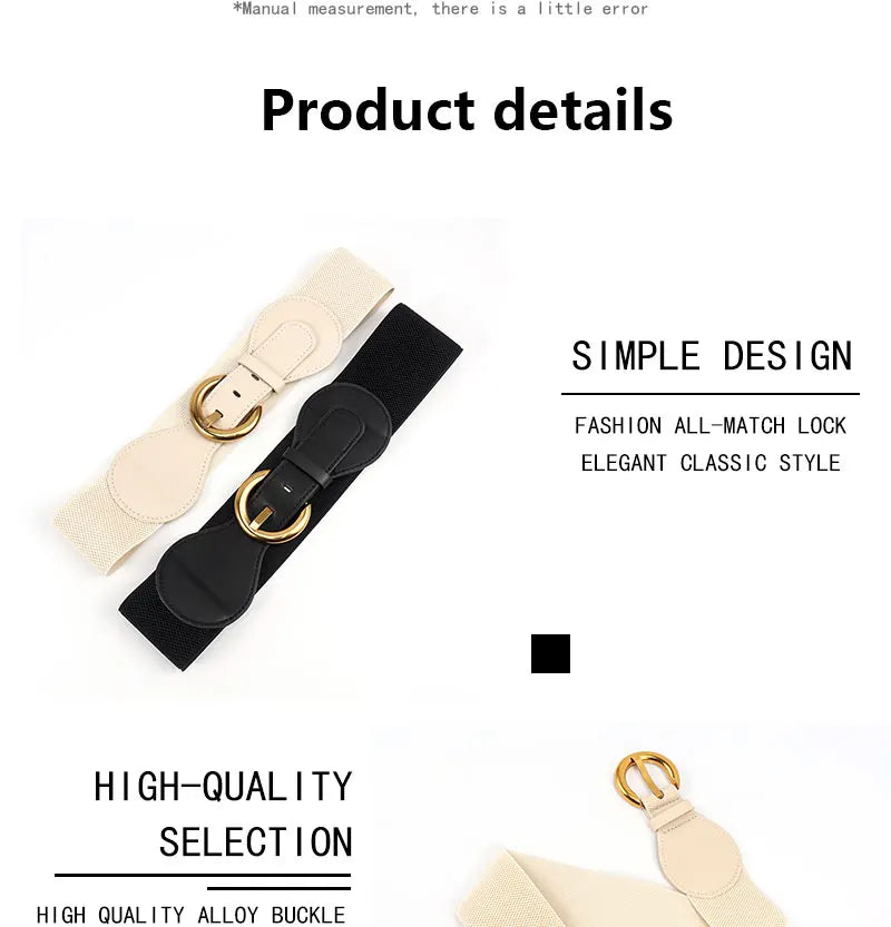 Women Belts PU Leather Corset Belt Female Metal Buckle Belts for Ladies Leisure Dress Jeans Wide Waistband
