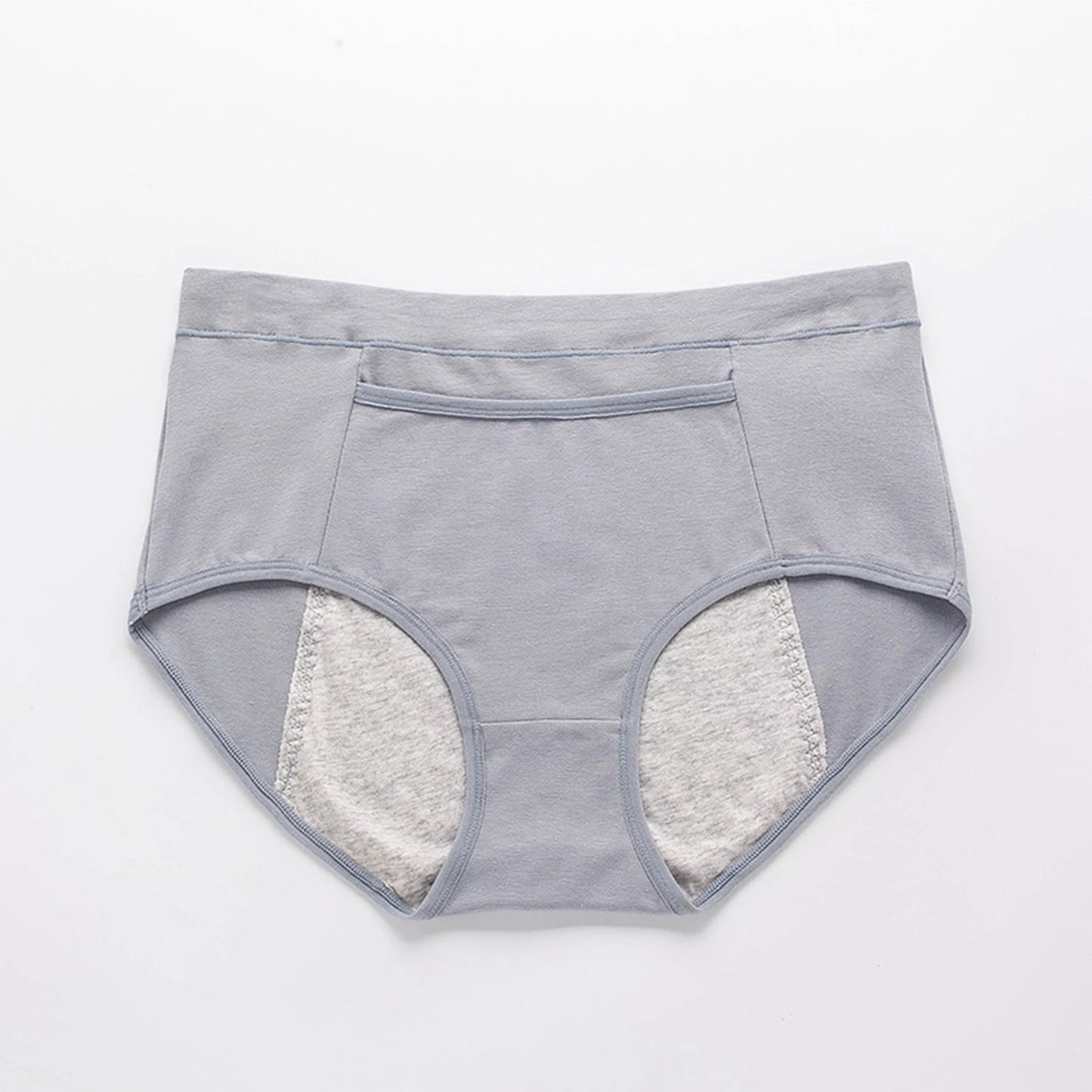 High Waisted Elasticity Underwear Breathable Period Underwear Solid Color Sanitary High Waisted Underwear For Women