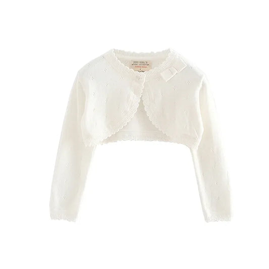 0-10yrs White Girls Cardigans Sweater Jacket Kids Girl Coat for 1 2 3 4 5 6 Years Old Outcoat Shawl Girls Clothing