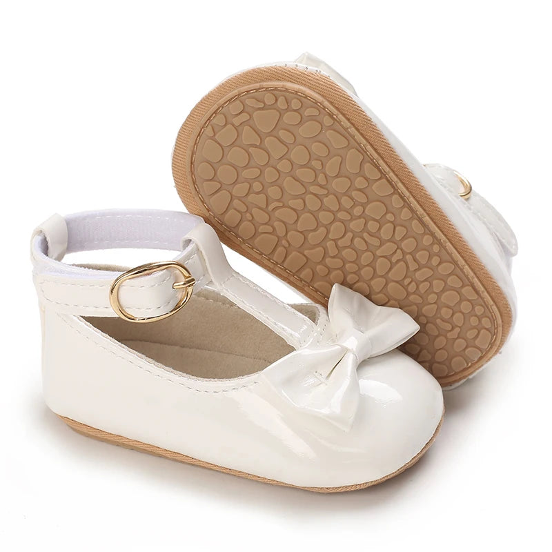 Girls' Princess Shoes Red Shoes Butterfly Bow Shiny Surface Walking Shoes Ladies' Baby Shoes Baby Shoes For Going Out Low