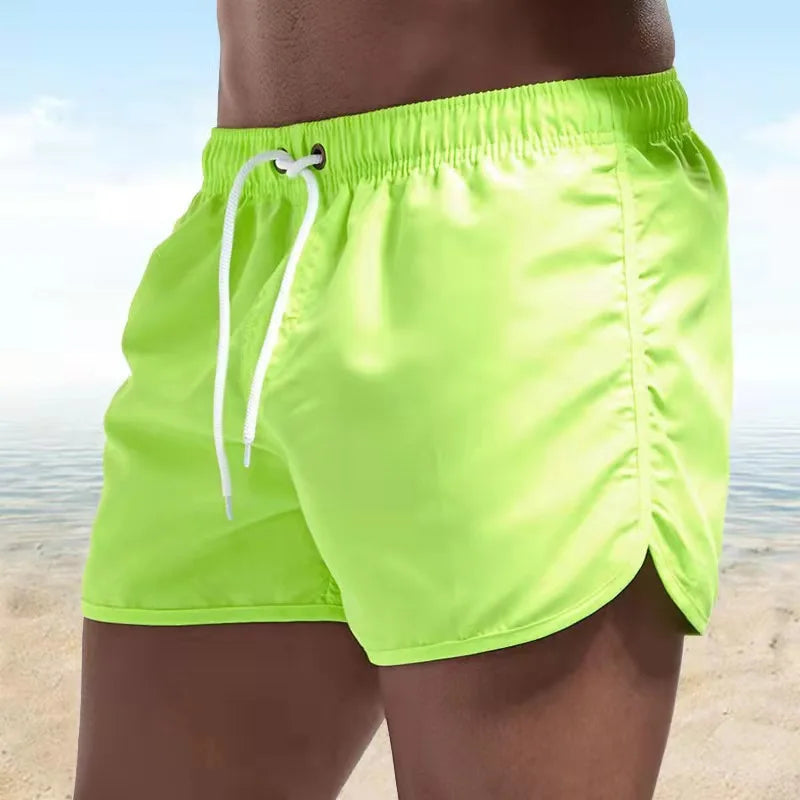 Summer Men's Swimwear Bear Printed Shorts Brand Beachwear Sexy Swim Trunks Men Swimsuit Low Waist Breathable Beach Surfing