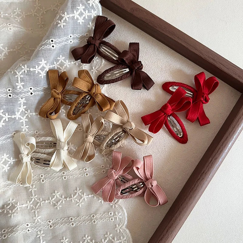 Belt Bow Baby Hair Clip for Girl Sweet Fashion Solid Color Leaf Series Barrettes for Toddler Cute BB Clip Kids Hair Accessories