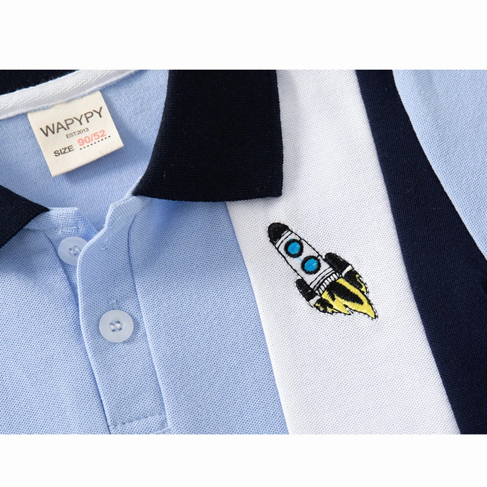 Baby Boy Clothes Summer Short Sleeve Children's Polo Shirts Toddler Kids Cotton T-shirts Boys Lapel Cartoon Tees Kids Sport Tops