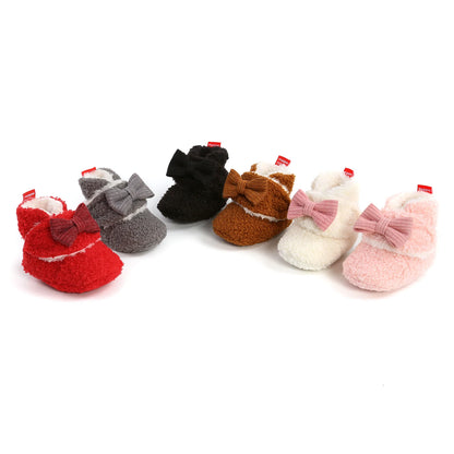 Baby Booties for Boys Girls with Soft Lining Non Slip Gripper Newborn Infant Slipper Socks Toddler First Walker Crib Shoes 0-18