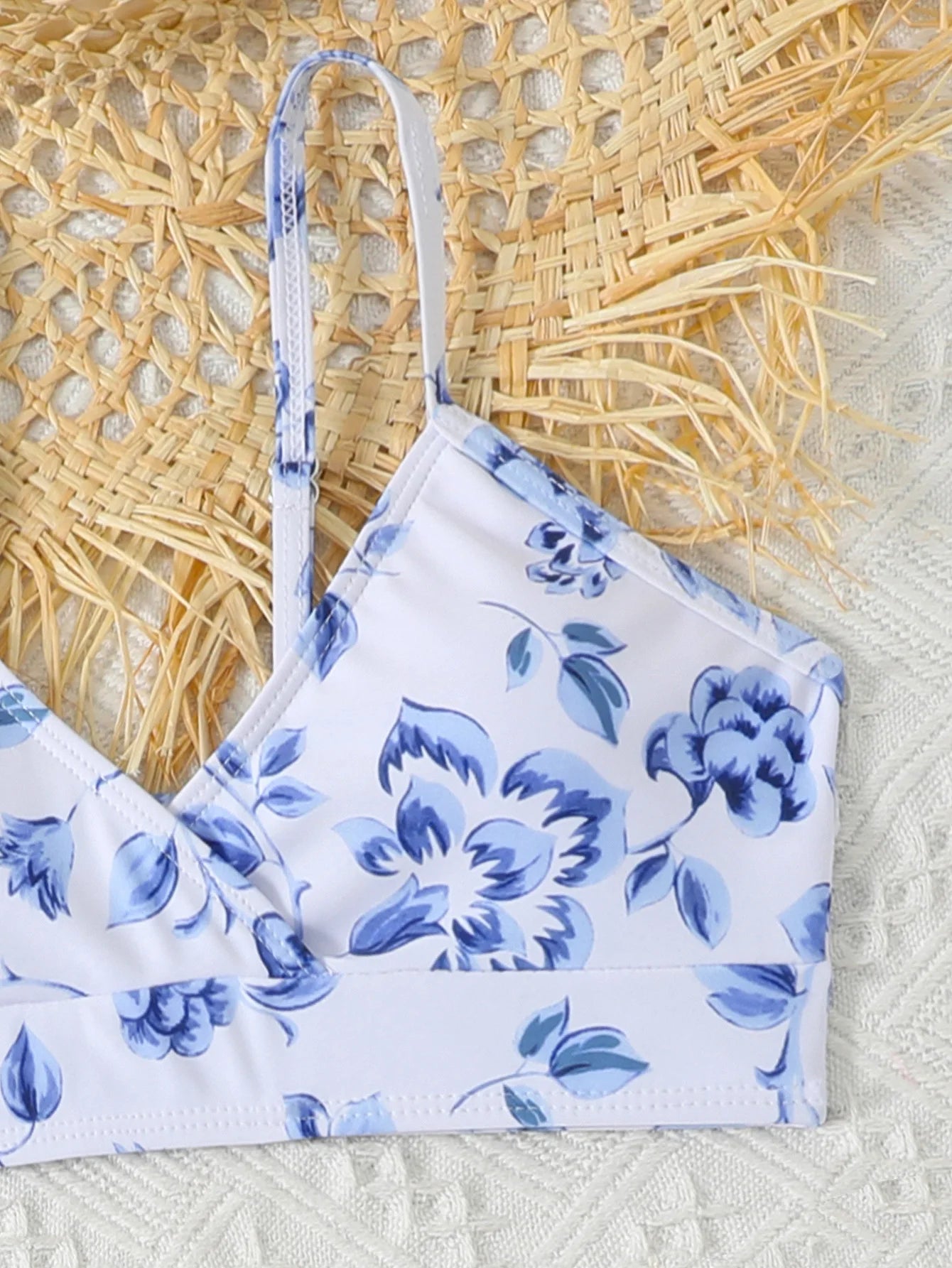 New Teen Girls' Summer Beach Swimwear With Chiffon Skirt Bikini 3pcs Set for Teenager Girls Bathing Suit Kids Swimsuit For 8-12Y