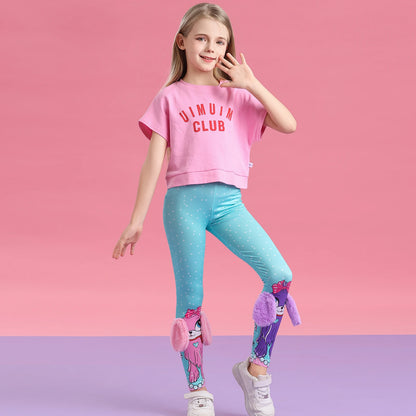 Girls' tight pants sports leggings cute and interesting 3D girls pants crazy pants
