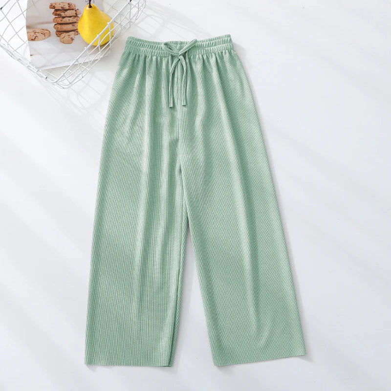 Kids Clothes for Teen Girls Pink Pants 2 To 12 Year Fashion 2022 Summer Green Casual Wide Leg Pants Children Loose Cool Trousers