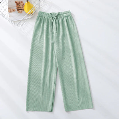 Kids Clothes for Teen Girls Pink Pants 2 To 12 Year Fashion 2022 Summer Green Casual Wide Leg Pants Children Loose Cool Trousers