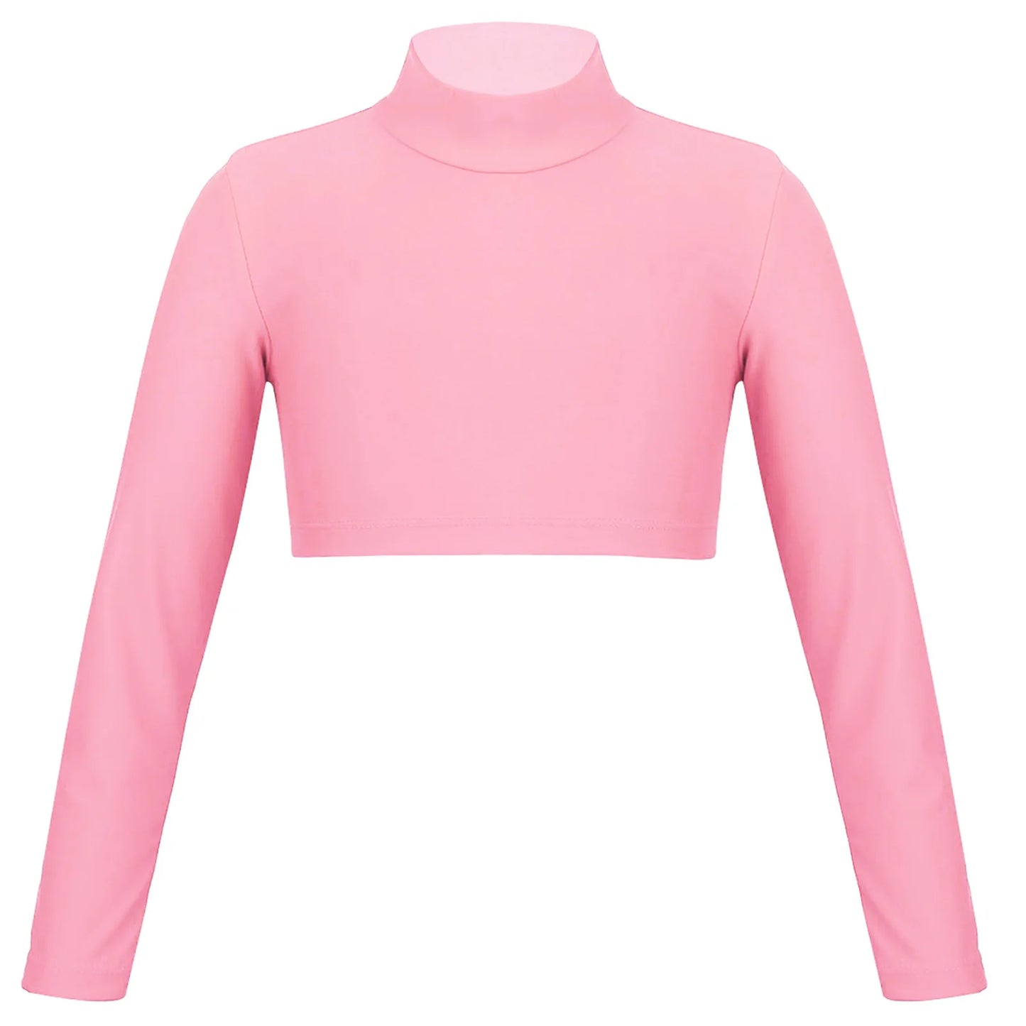 Kids Girls Crop Tops Girl's T-Shirts Top Long Sleeves Tshirts Ballet Gymnastics Dance Wear Children Sports Fitness Tops Tees