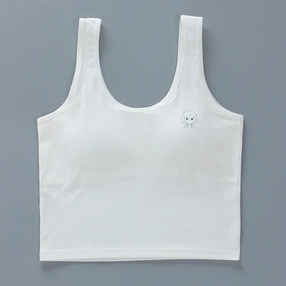 Girls Vest Long Cotton Children Tube Top Puberty Girls Bra Summer Wear Student Suspender Underwear Girl Underwear