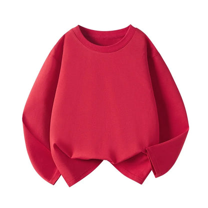 Girls Boys Long Sleeve T-Shirts Casual Kids Pure Cotton O-neck Solid Tee Tops Spring Blouse T Shirt for Teens Girl Clothes 3-14Y
